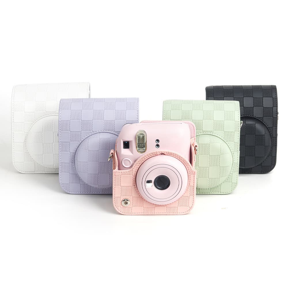 Polaroid Mini 12 Plaid Camera Case Digital Camera Fitted Storage Protection Bag Crossbody Bag