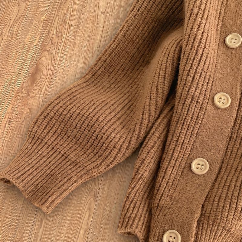 New Autumn/Winter Children's Simple Cardigan Sweater with Small Square Collar, Solid Color Stylish Knit Coat for Cross-Border E-commerce