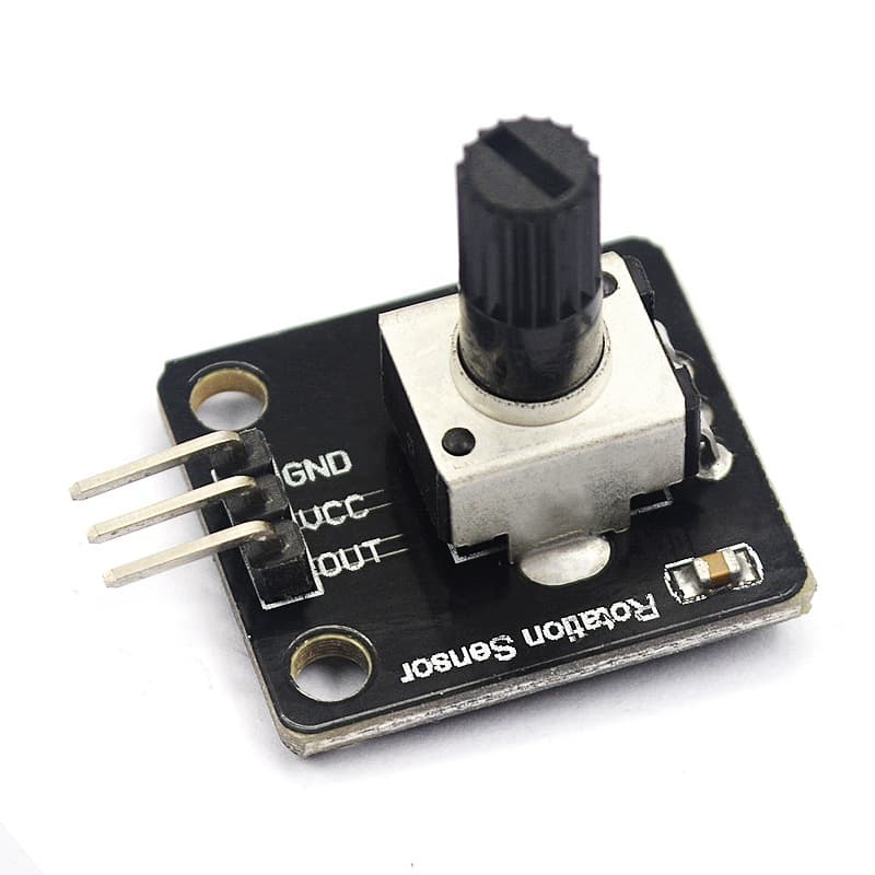 Electronic building blocks: rotary potentiometer, analog knob module, rotary encoder module
