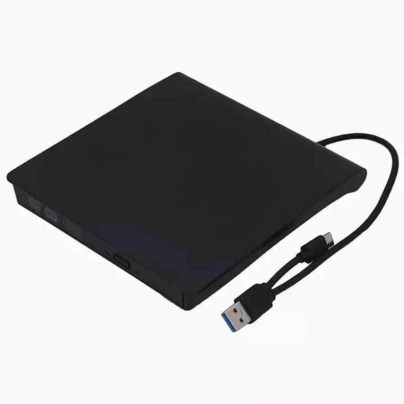 USB/Type-C Interface External Optical Drive Portable DVD Burner for Laptop, Brushed Finish