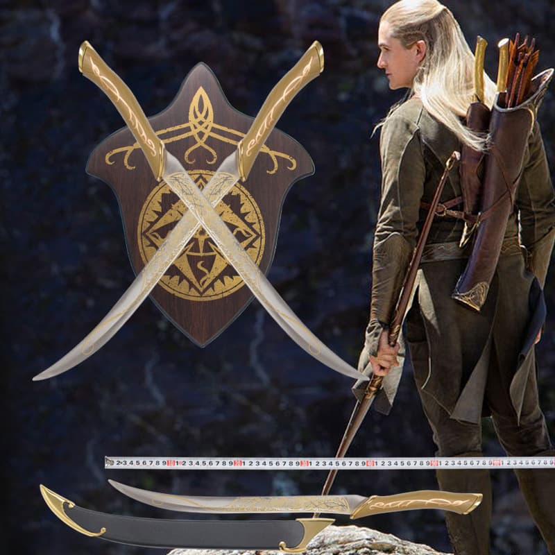 Lord of the Rings peripheral Thranduil elf sword metal Legolas COS double sword stainless steel unedged