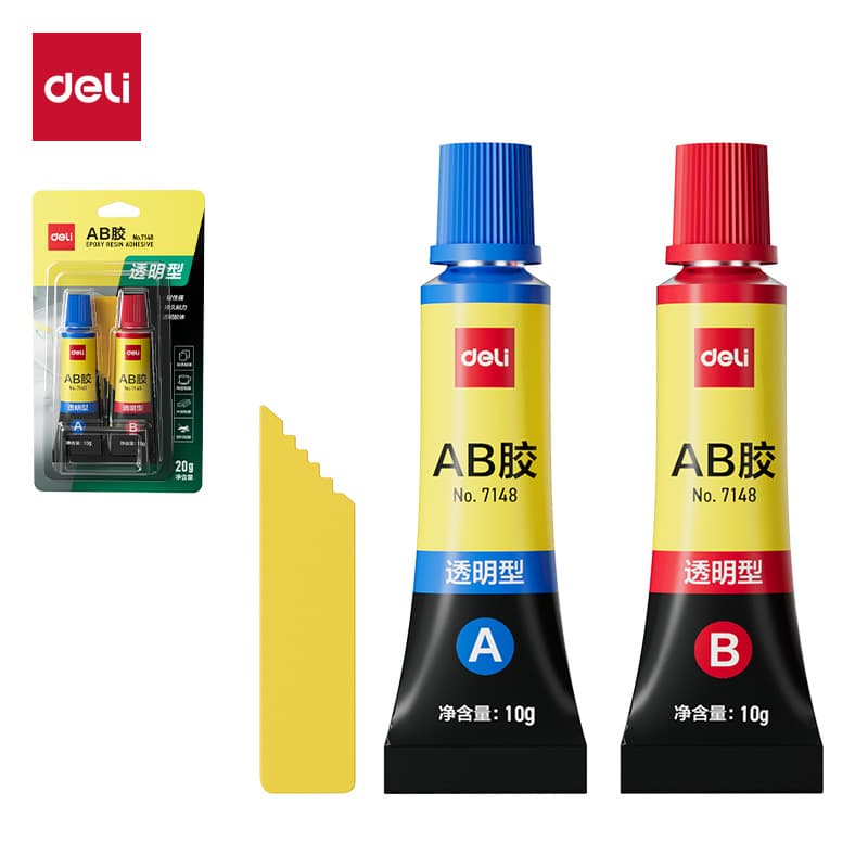 Deli 7148 Strong Adhesive AB Glue DIY Bonding Glue 20g A+B Glue Transparent Metal Mold