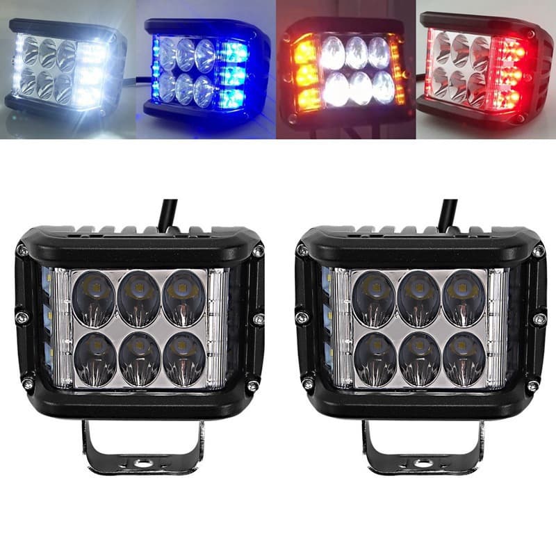 45W 60W Car LED Work Light, Three-Sided Illumination, Off-Road Vehicle Modification Roof Light, Strobe Light, Headlight LED Light