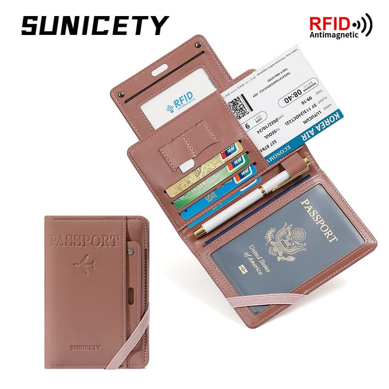 Anti-theft RFID Multi-functional Storage Passport Holder Vaccine Card Case Passport Cover Protector