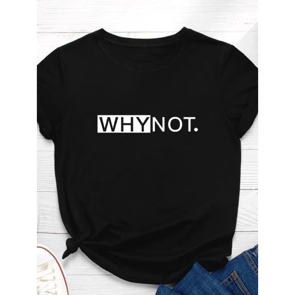 Ouma Cotton T Letter Print Women's T-Shirt Short Sleeve O-Neck
