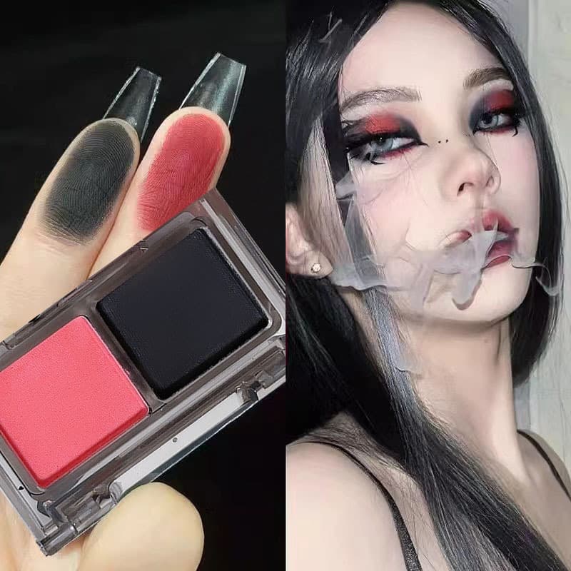 DIKALU Cool Dual-Color Eyeshadow Palette Matte Shimmer Sweet Punk Smoky Eye Makeup Easy Application