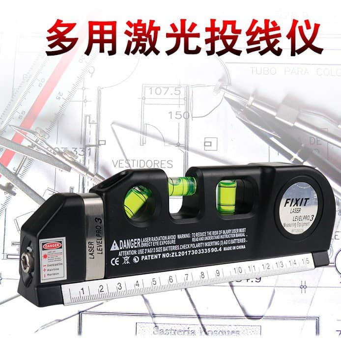 Laser Level Ruler Multifunctional Home Infrared Cross Line Right Angle Level High Precision Line Marker