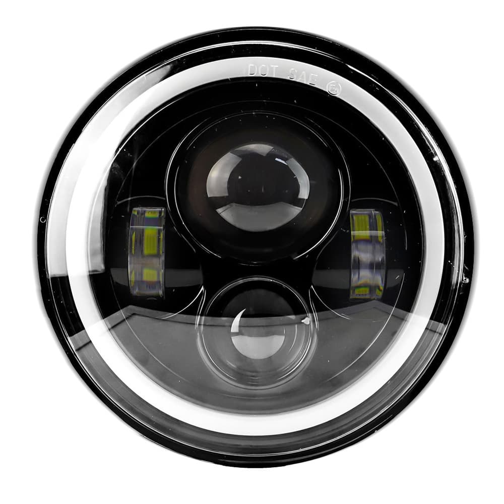 7-inch Jeep Wrangler Angel Eye LED Headlight 60W Super Bright Motorcycle Headlamp