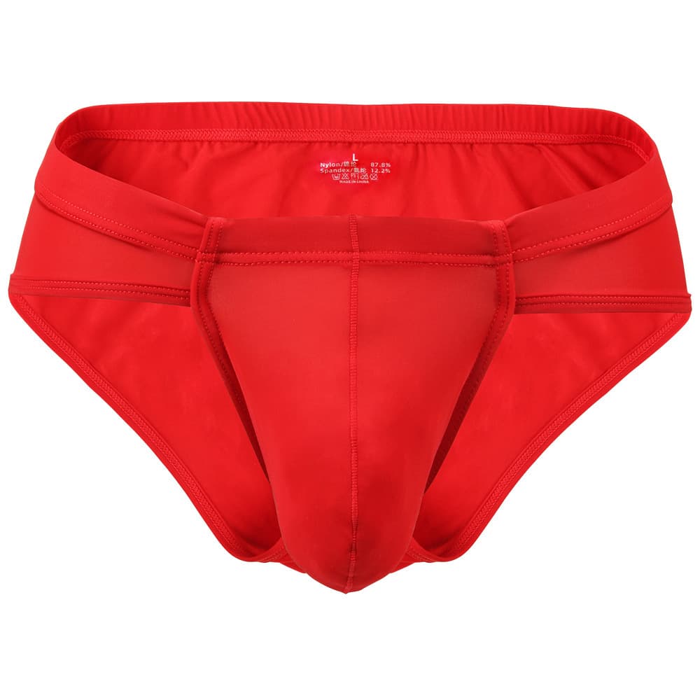 Men's Ice Silk Triangle Underwear U-Shaped Large Pouch Comfortable Breathable Shorts Split Design Trendy Fashionable For Student