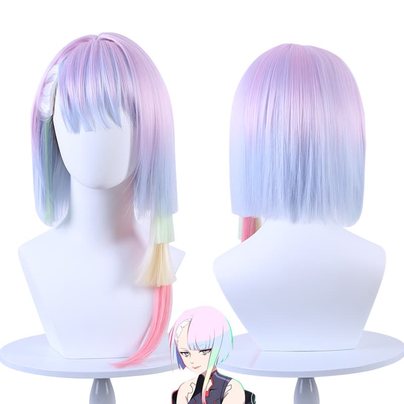 Cardamom Cyberpunk Edgewalker Lucy Cos Wig Lucy Runner Heroine Cosplay Gradient Short Hair