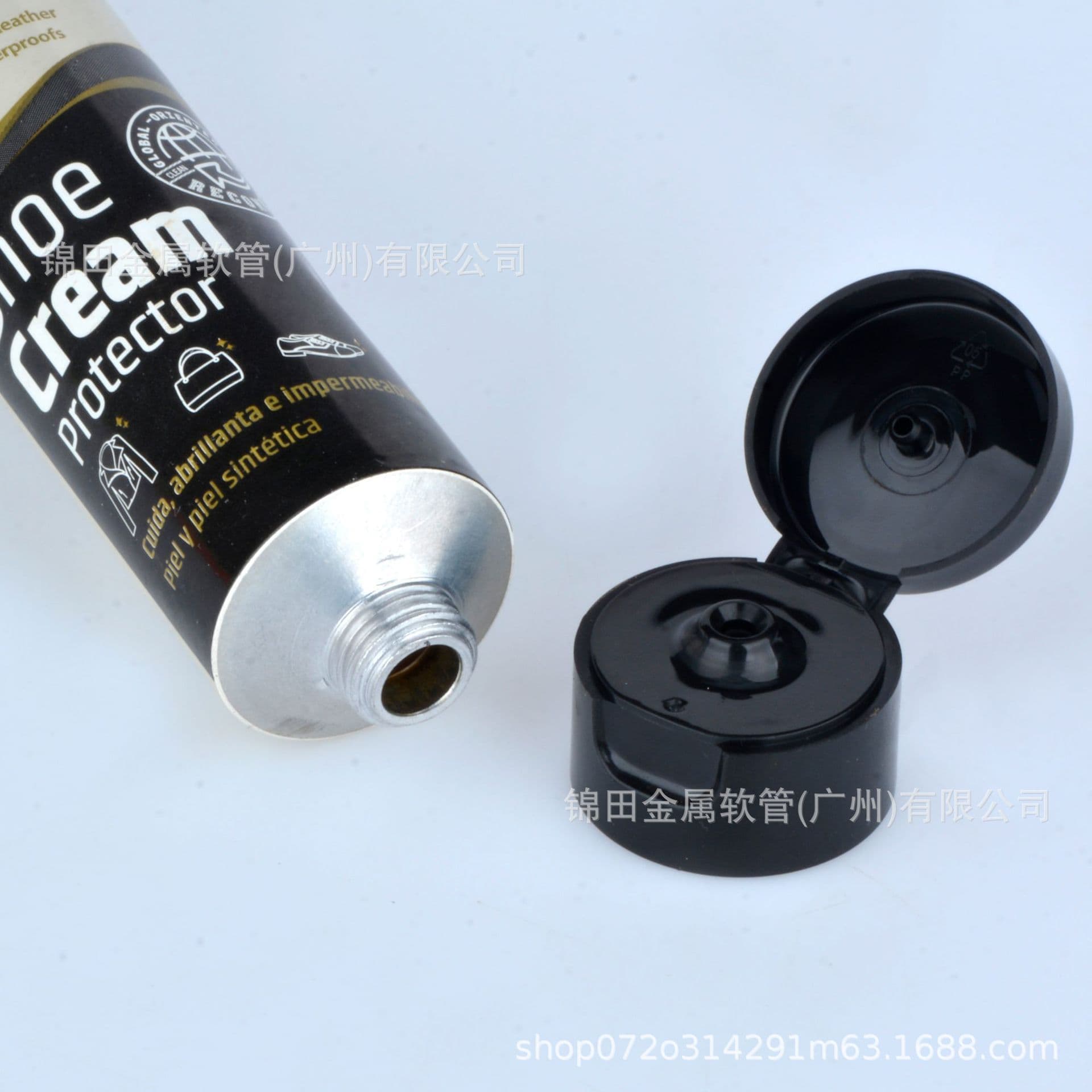 Custom D35 flip-top pure aluminum tubes for facial cleanser and hand cream, cosmetic soft tube packaging factory processing.