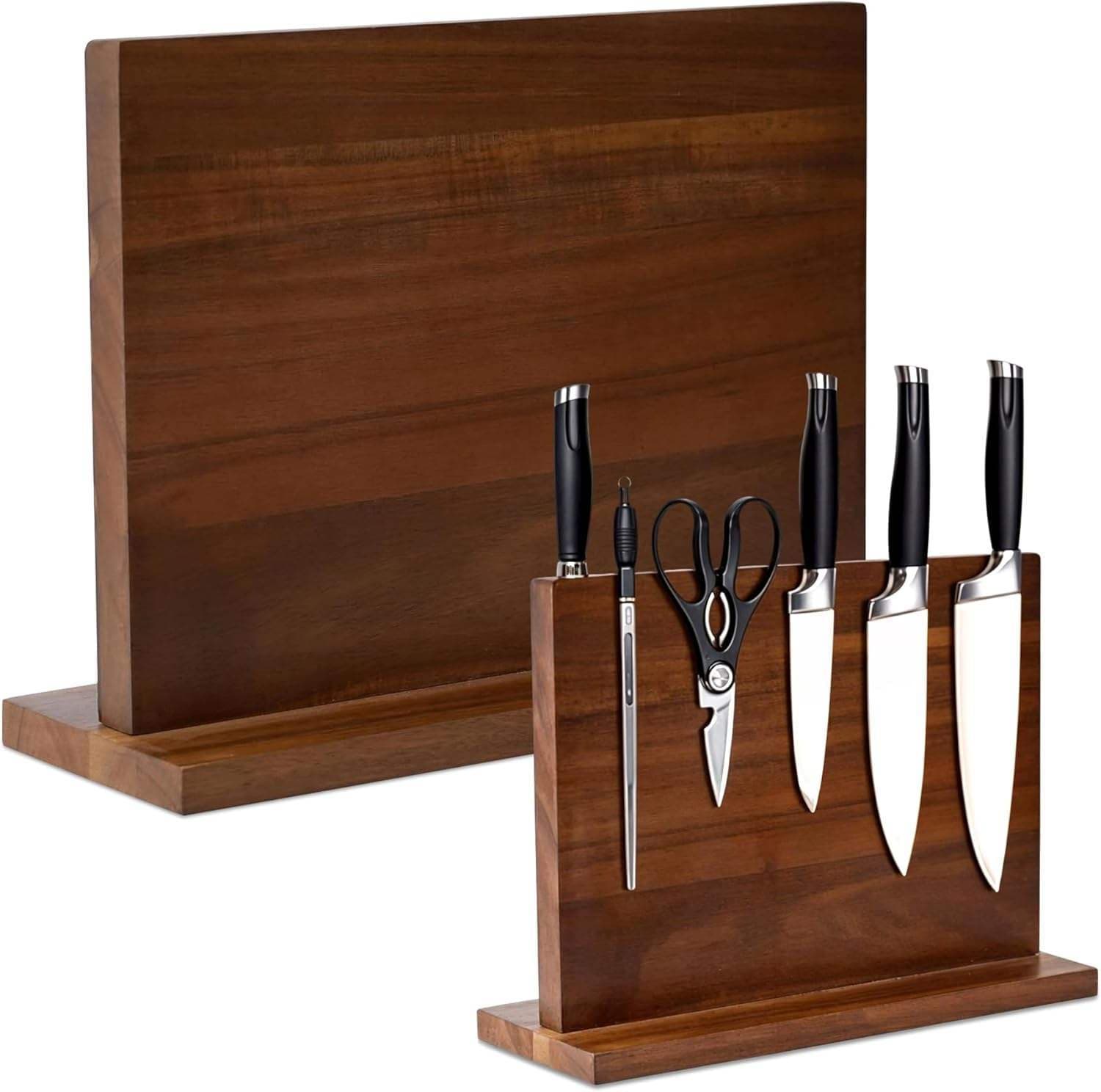 Solid wood magnetic knife holder, household kitchen knife rack, strong magnetic knife storage rack, creative multi-functional kitchen rack