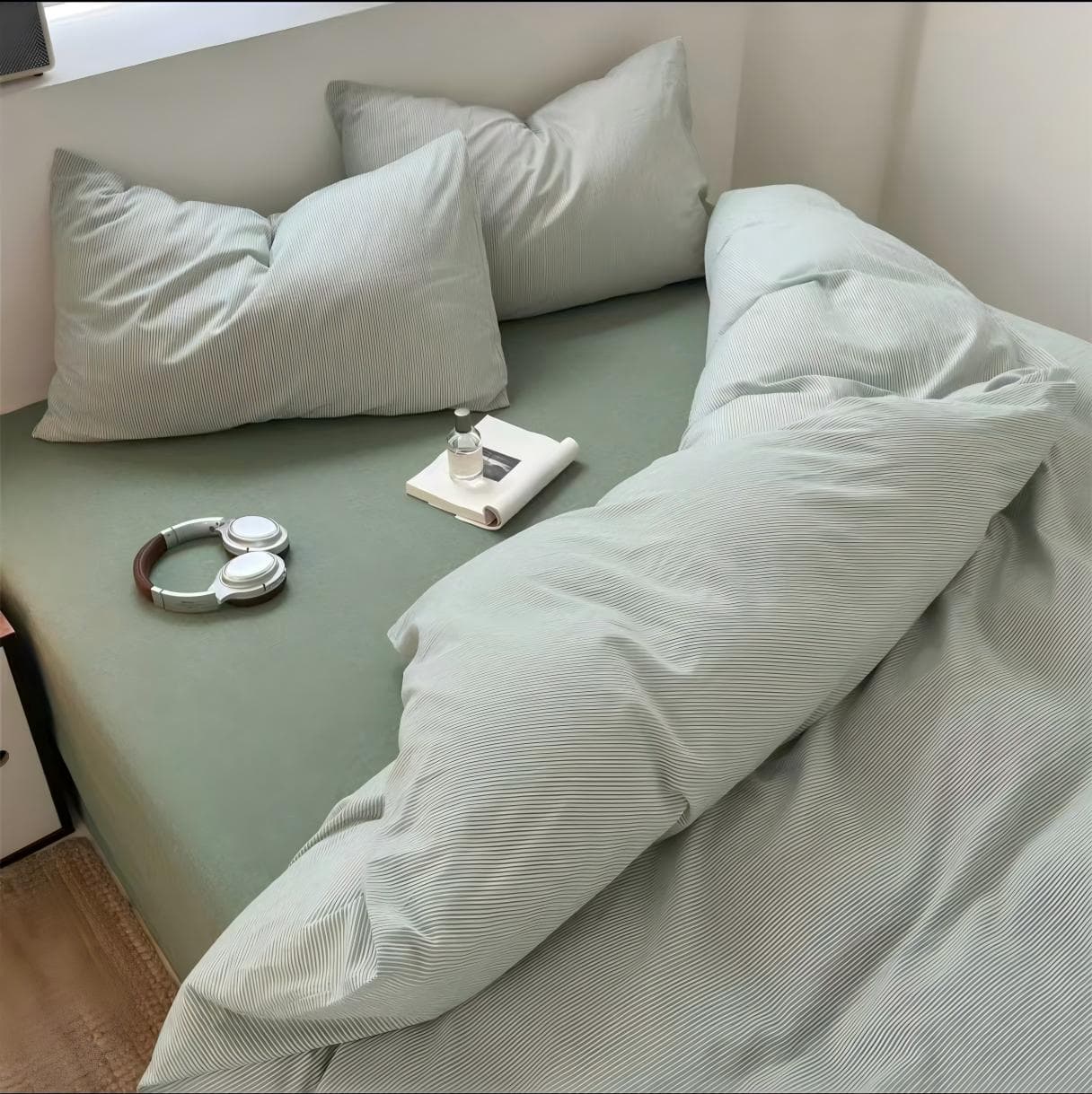High Aesthetic Value! Ins-Style All-Cotton Yarn-Dyed Washed Cotton Four-Piece Set, Pure Cotton Bed Sheet and Fitted Sheet Three-Piece Set Bedding