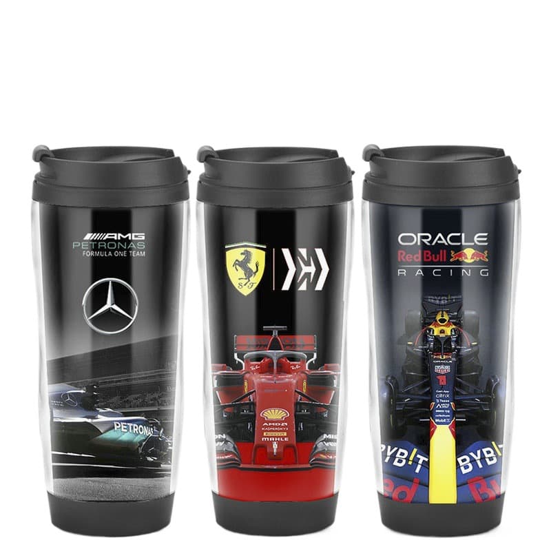 F1 McLaren team merchandise, Red Bull team water cups, Mercedes AMG team coffee cups, silk flowers, all-purpose.