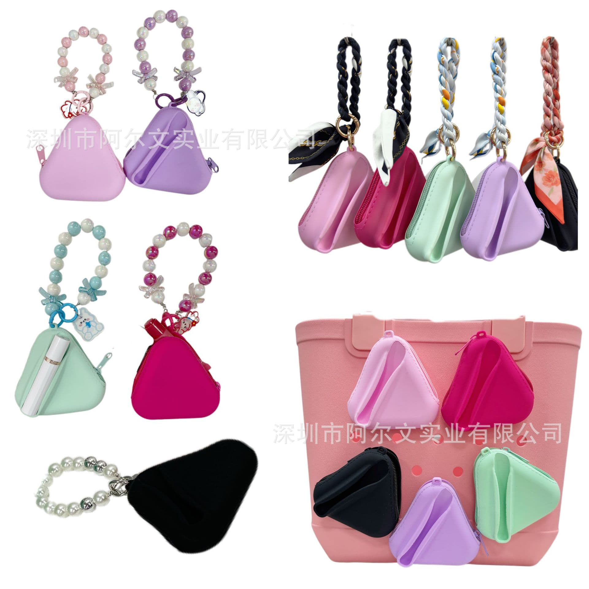 New Bogg Bag Accessory Macaron Color Series Lipstick Bag Cosmetic Bag Multi-functional Storage Small Item Organizer Hanging Decor