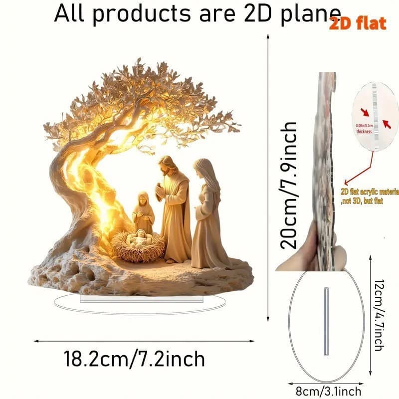 Cross-border God Religious Nativity Scene Acrylic Desktop Decoration Holiday Atmosphere Decoration Home Decoration Decoration