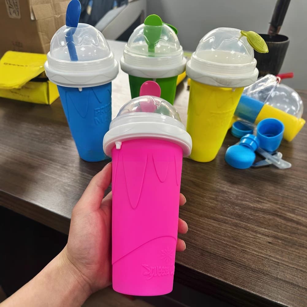 In Stock Cross-Border DIY Smoothie Cup Squeeze Smoothie Cup Quick Cooling Smoothie Cup Summer Squeeze Cup Freezer Cup