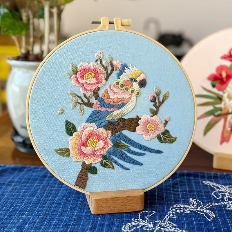 New Lu Embroidery DIY Handmade Kit, Chinese Style Cross-stitch Floral Bouquet Creative Living Room Wall Art