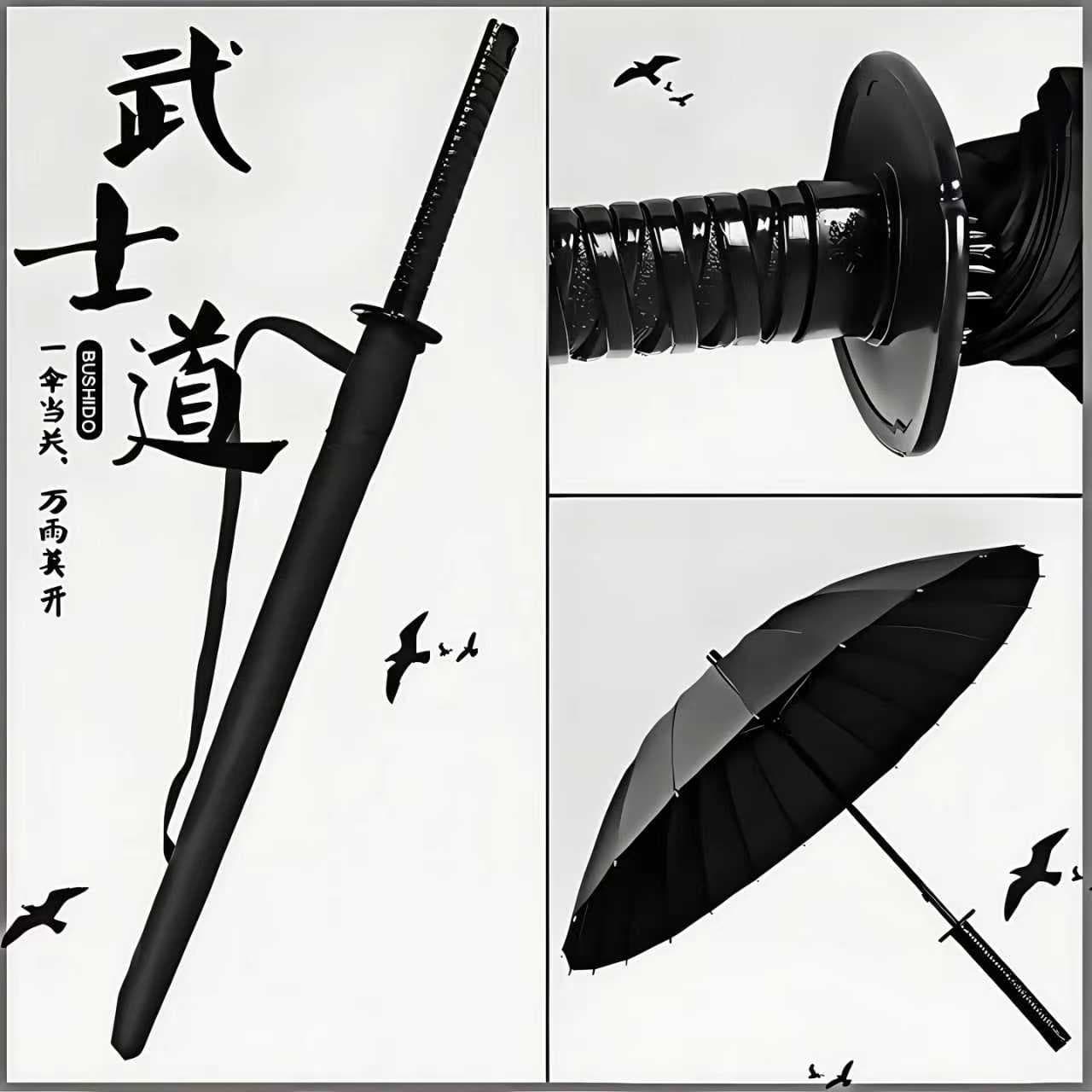 Creative Samurai Sword Umbrella Long Handle Rain Umbrella Men Straight Rod Reinforced Thick Durable Windproof Heavy Rain 24 Rib Large