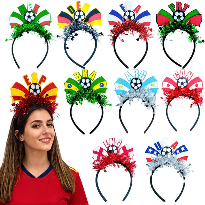 2026 United States, Canada and Mexico World Cup Fan Headbands National Flag National Team Headbands Cheerleaders Cheer Headbands Headbands