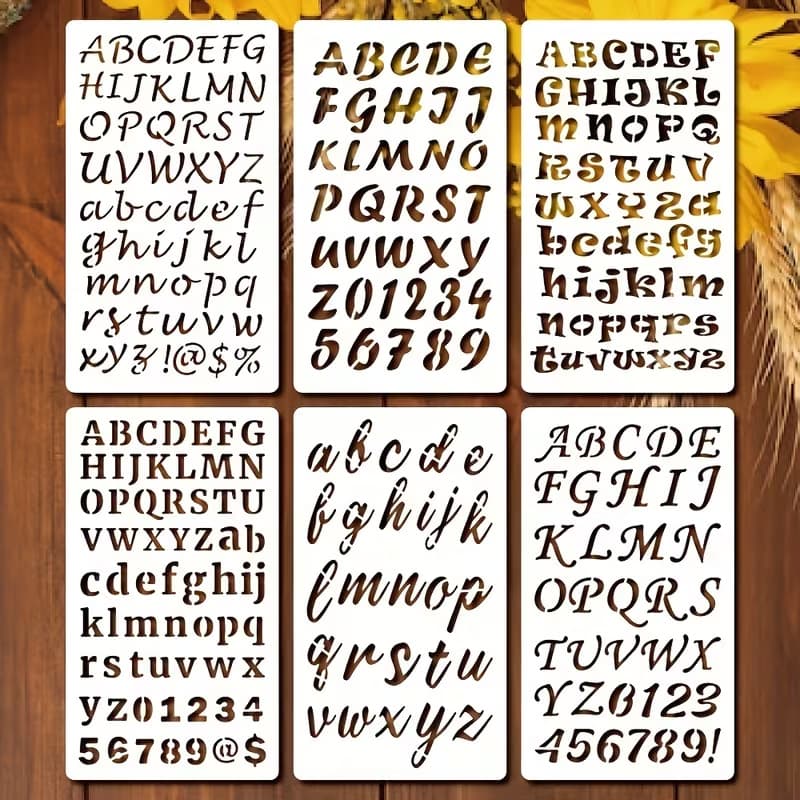 Cross-border Amazon exclusive 6-piece letter template plastic alphanumeric painting template for face clothes