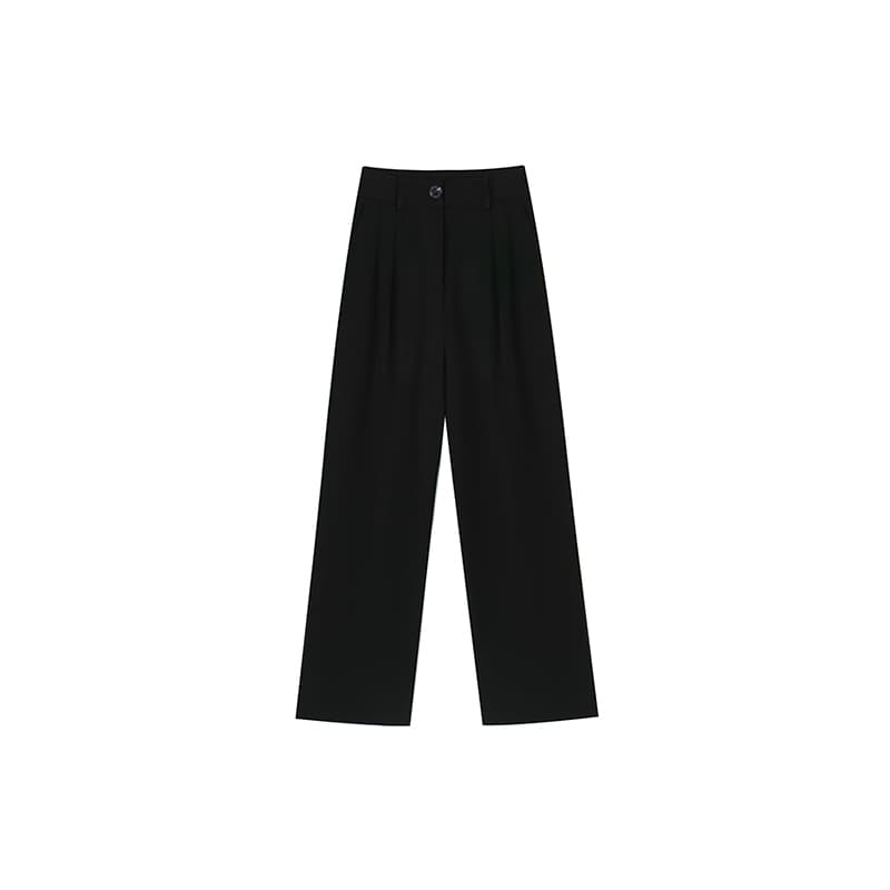 Black Dress Pants for Women Spring/Fall Plus Size High-Waist Loose Slimming Wide-Leg Casual Pants for Pear Shape
