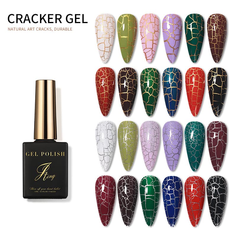 JTING Jingting Cross-Border Special 15-Color Crackle Gel Morandi High Full Crack Nail Oil Gel UV Nail Gel
