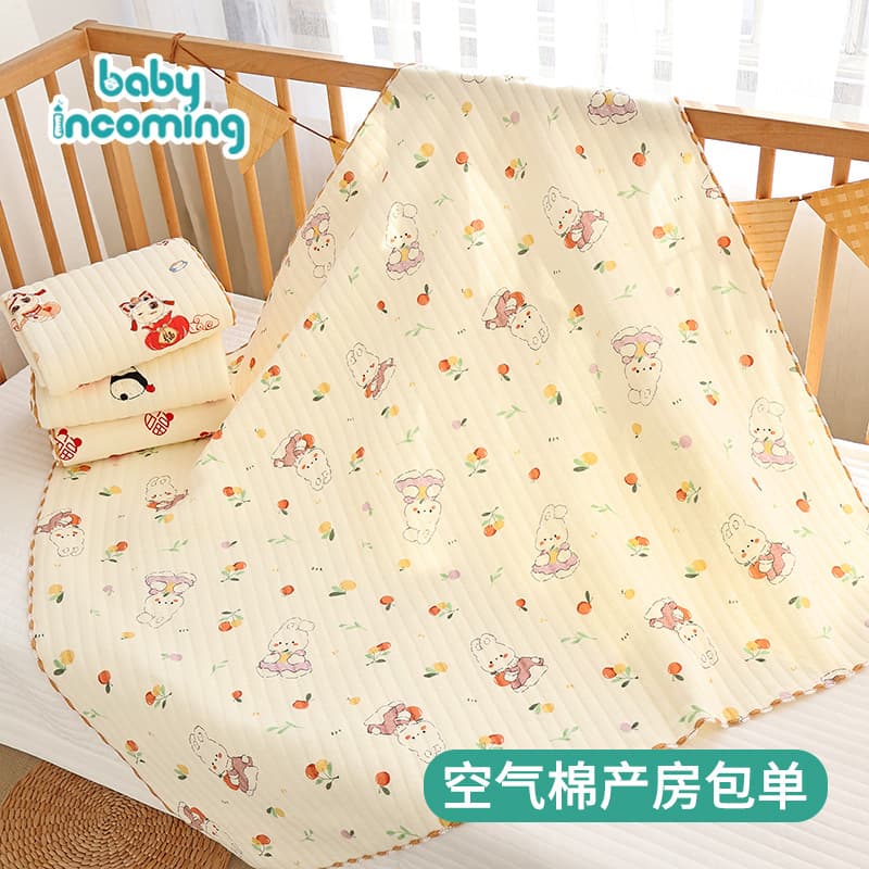 New Year's style air-cotton swaddle blanket for newborns, soft, breathable, machine washable, Class A pure cotton.