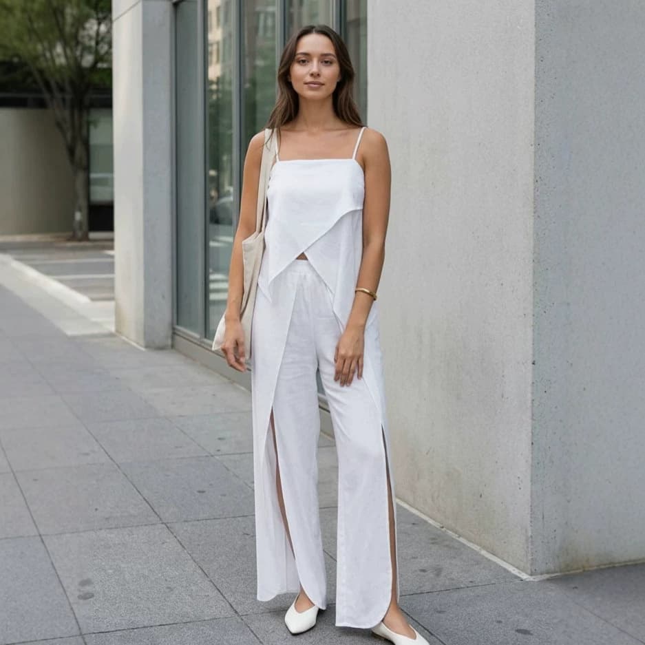 Ramie Camisole Set Women's Summer Linen Suit Women's Clothing