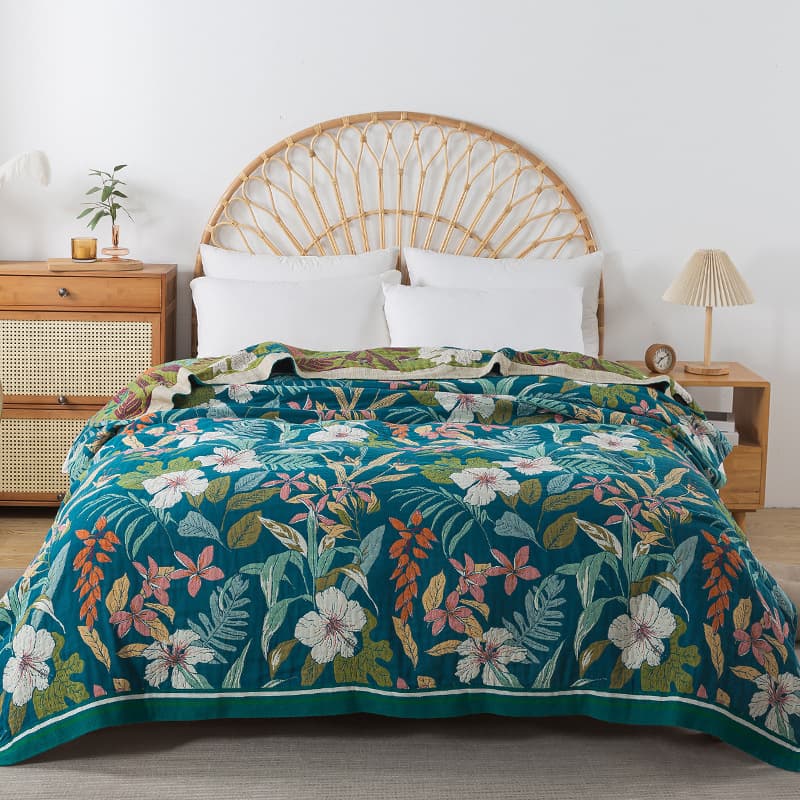 Cross-border Pure Cotton Gauze Blanket Sofa Cover Summer Air Conditioning Blanket Office Nap Blanket Home Sofa Throw