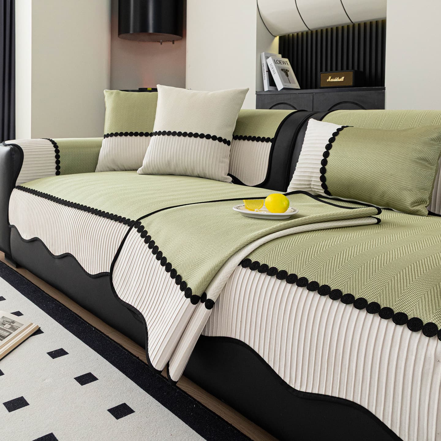 Summer cool ice silk sofa cushion 2026 new light luxury high-end sofa cover fixed anti-slip mat seat cushion