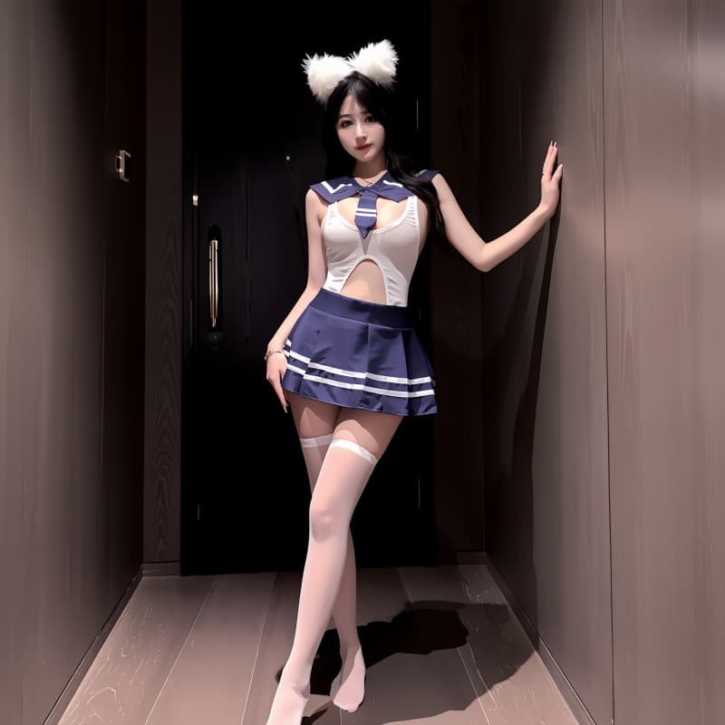 Yemeng Lingerie Women's Cute School JK Set Gymnastics Costume Sailor Suit Student Outfit Seductive
