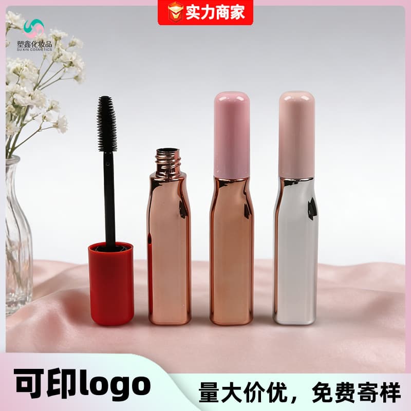 Factory wholesale mascara tube large brush head flat round eyebrow styling remover spray-plated packaging material can be added with logo