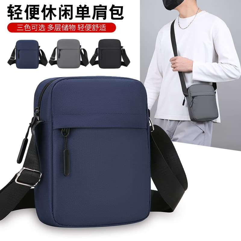 Summer New Cross-Border Men's Crossbody Bag Oxford Cloth Single Shoulder Bag Outdoor Large Capacity Small Satchel Casual Small Square Bag