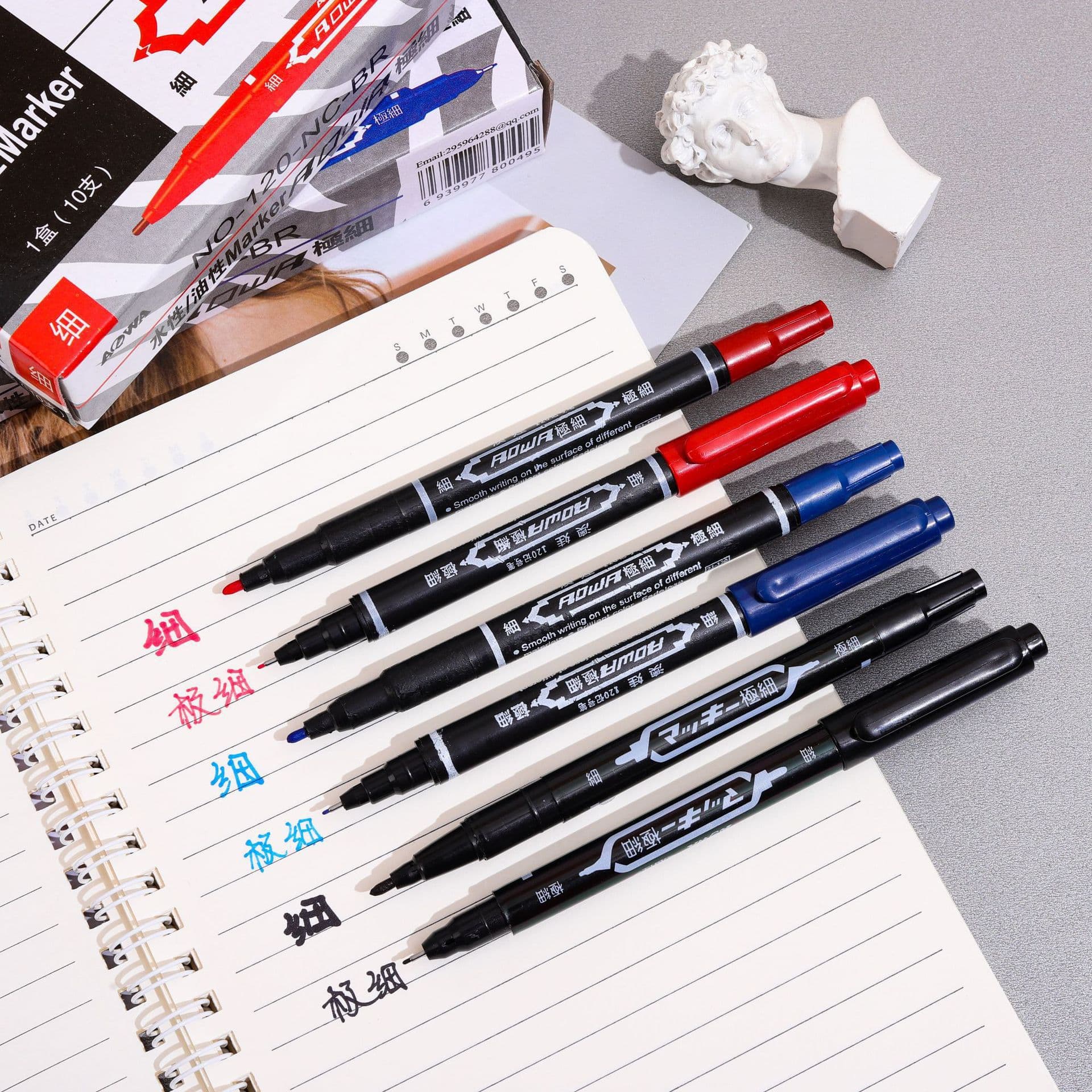 Double-ended hook line pen water-based student art painting hook line watercolor pen water-based painting pen marker pen wholesale direct sale