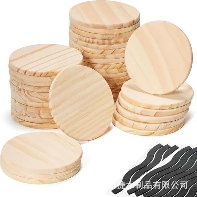 Wooden Round Coaster Kung Fu Tea Ceremony Cup Holder DIY Painting Solid Wood Slice Real Wood Heat Insulation Table Mat Pine Coaster
