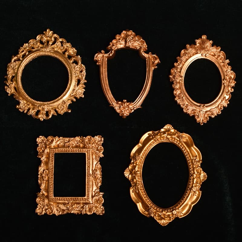 European and American retro resin photo frame cream glue photo props DIY handmade relief small photo frame factory wholesale