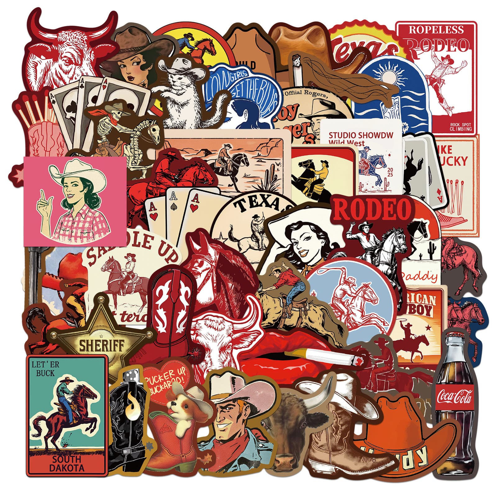 50 Cross-border Western Denim Gothic Style Graffiti Stickers Luggage Laptop Phone Case Water Cup Stickers Waterproof