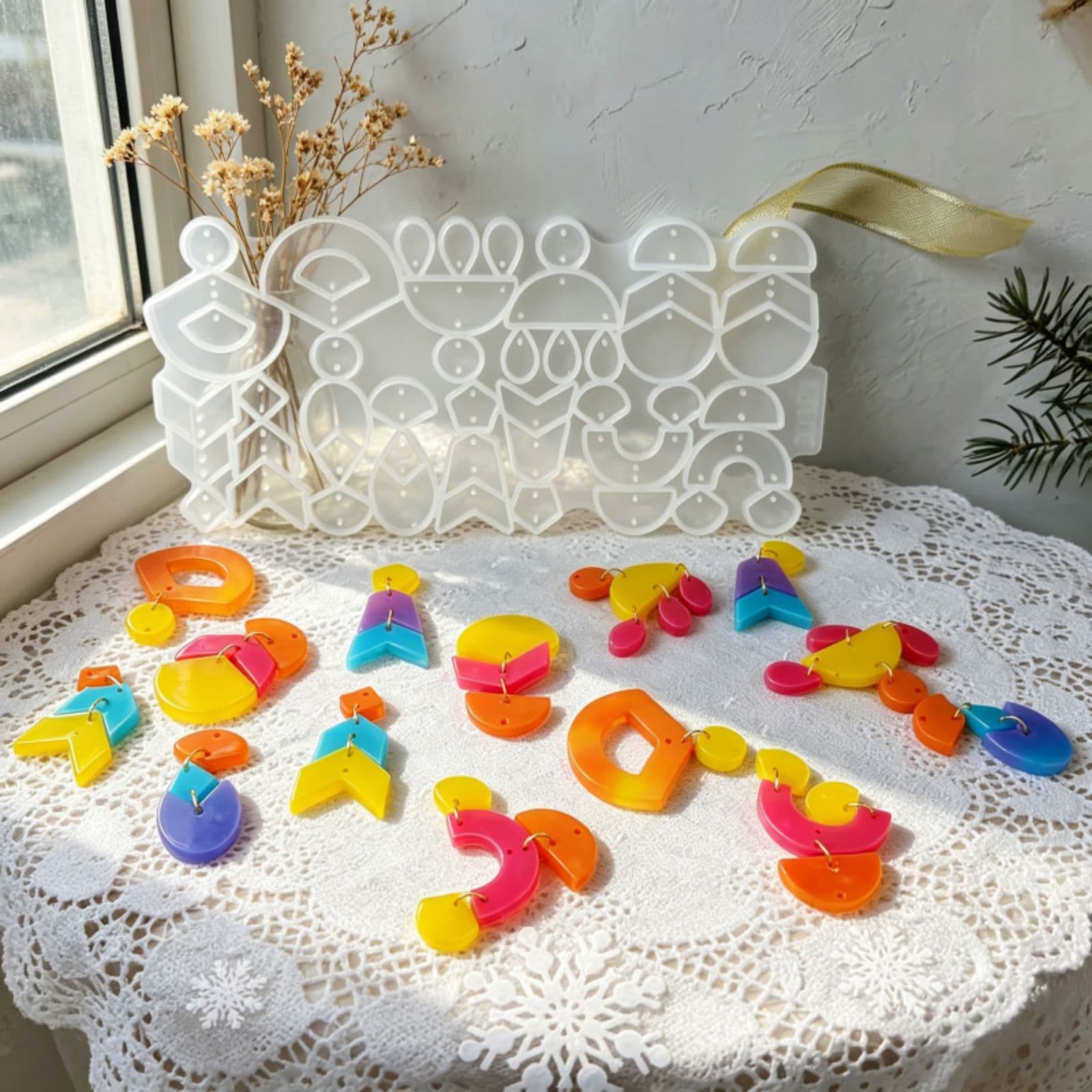 Z0327 Geometric Earring 12 Mold Silicone Mold Decoration DIY Silicone Mold