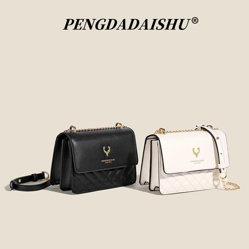 New Style Chanel-Style Quilted Embroidered Bag for Women, Shoulder Crossbody Bag, Middle-Aged and Elderly Mom Bag, Chain Small Square Bag