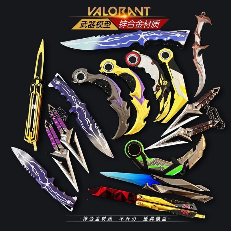 Valorant Game Fearless Contract Peripheral 2025 Sai Claw Butterfly Blade Metal Weapon Model Toy