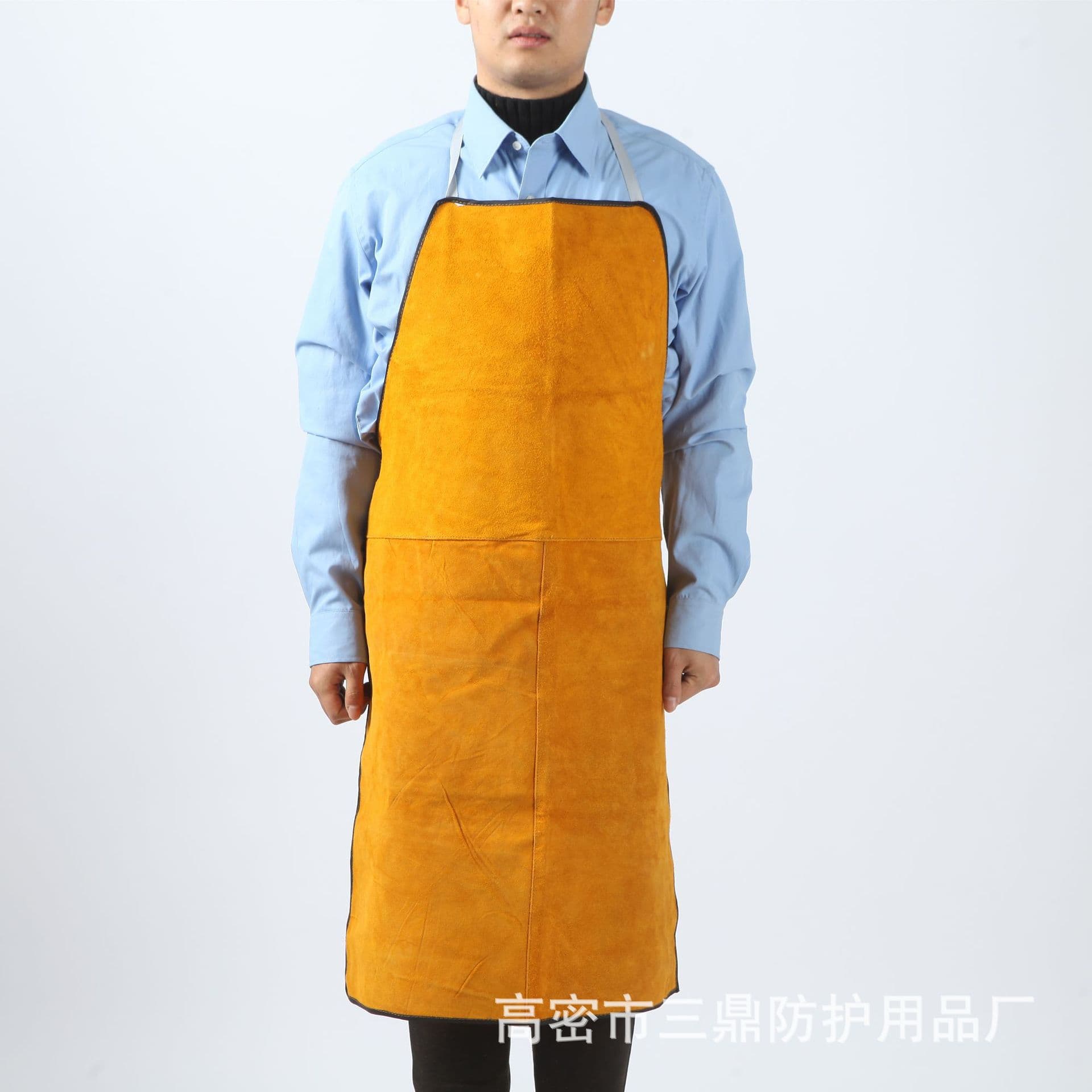 Wholesale Leather Material Welding Heat Insulation Suit, Heat Resistant Welder Protective Clothing, Abrasion and Spark Resistant Neck-Hanging Protective Apron