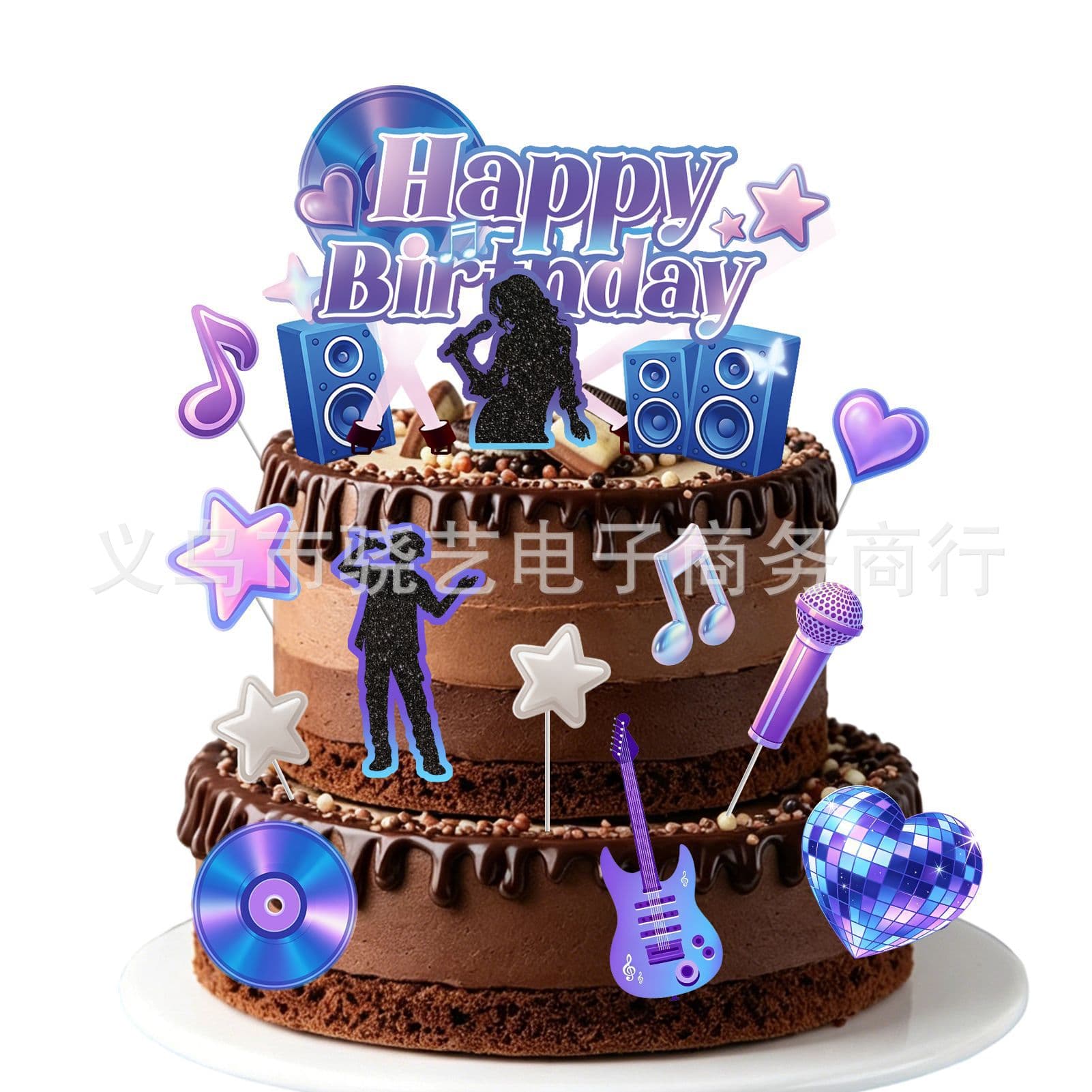 Cross-border hot style Taylor singer music cake insert card music Taylor theme love notes guitar CD insert