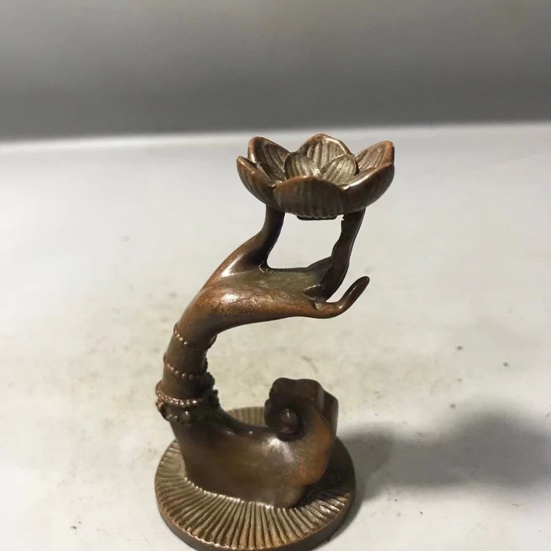 Xian Porcelain Imitation Ancient Bronze Antique, Zen Buddhist Hand, Retro Sandalwood Lotus, Classical Indoor Ornament, Pagoda Incense Burner