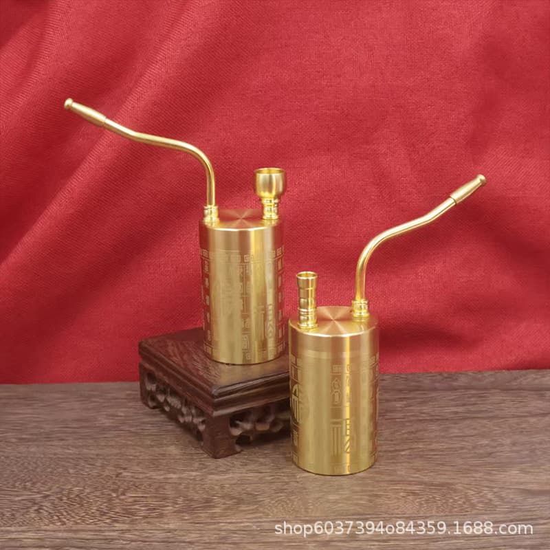 Brass Baifu Hookah Dual-Use Filtered Welding Smoke Pipe Metal Smoking Set with Stem, Mouthpiece, Bowl, and Tobacco