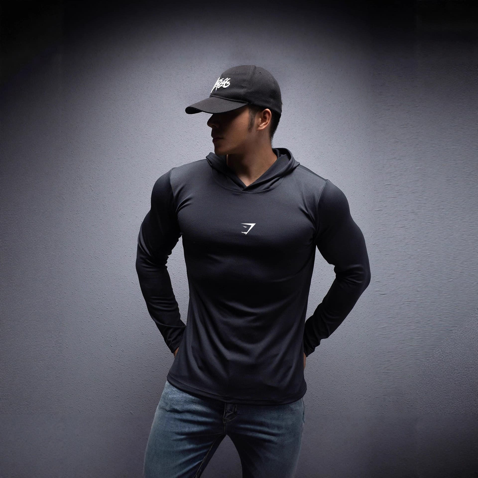 Autumn/Winter High Elasticity Fitness Top Men's New Long Sleeve Hoodie Muscle Training Sweatshirt GYMSHARK
