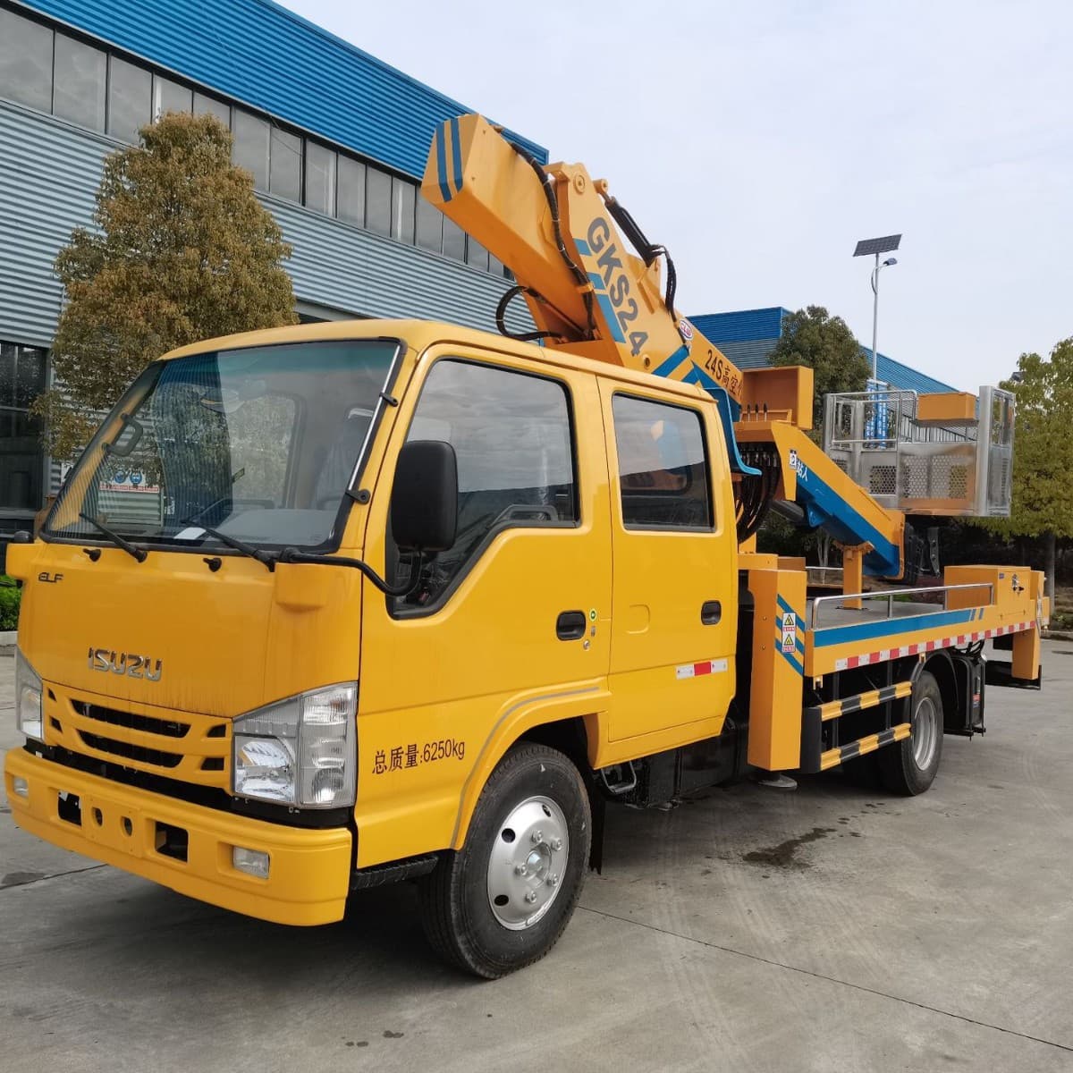 Isuzu China VI Yellow Plate Double Cab 24m Aerial Work Vehicle Straight Arm Telescopic Boom Elevating Lifting Truck