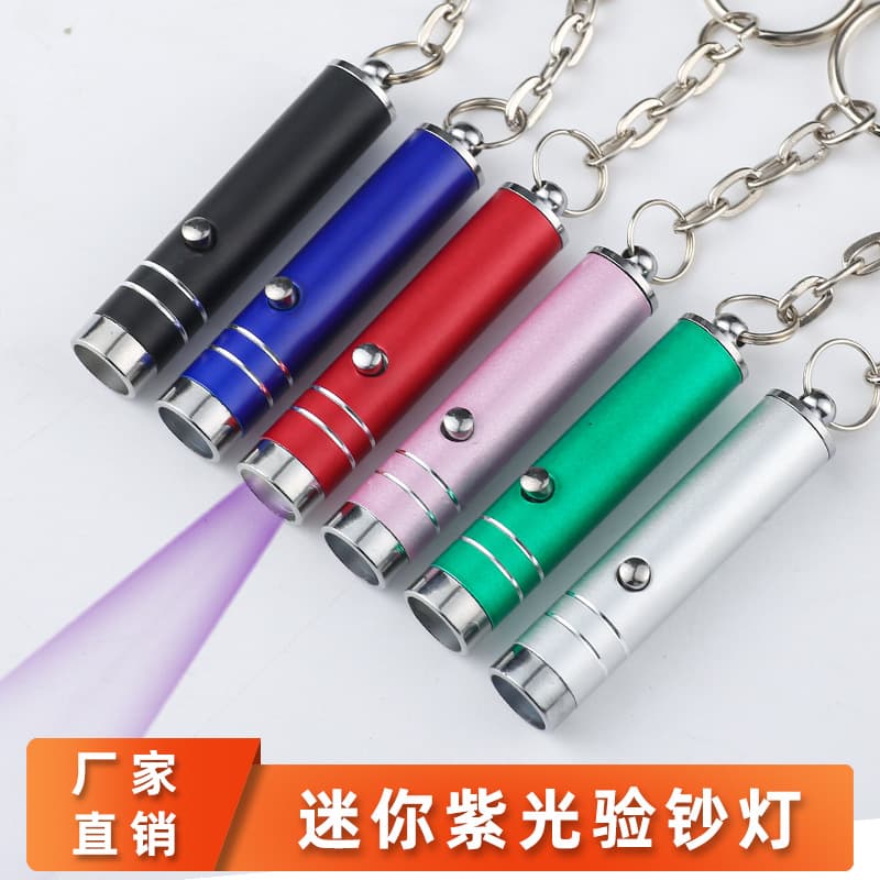 LED Mini UV Sun Protection Money Detector Light Multifunctional Keychain Portable Press Small Handheld Money Detector