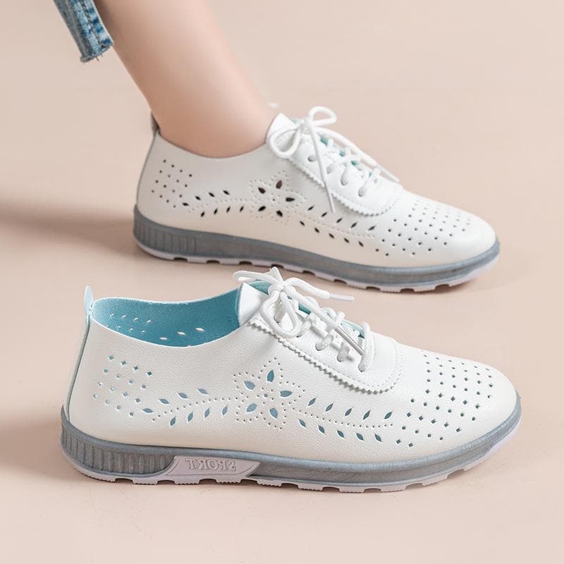Cross-border summer new style breathable lightweight hollow soft sole slip-on mother's shoes sports women's shoes comfortable sandals leather shoes