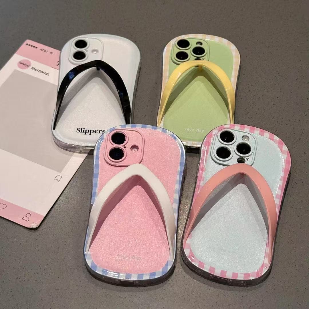 ins simple contrasting color suitable for iPhone15/16promax flip-flop mobile phone case Apple 14/13 female 12/11